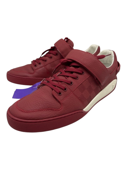 Louis Vuitton Shoe Size 9 Red Leather Solid Strap Sneaker Men's Shoes Red / 9