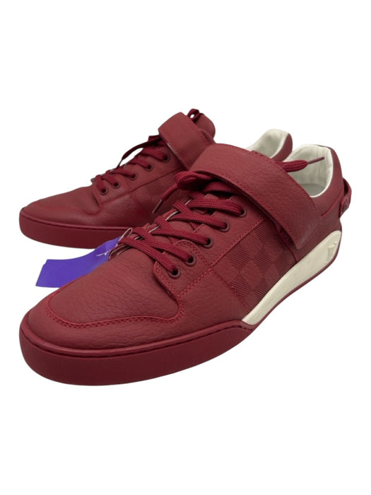 Louis Vuitton Shoe Size 9 Red Leather Solid Strap Sneaker Men's Shoes Red / 9