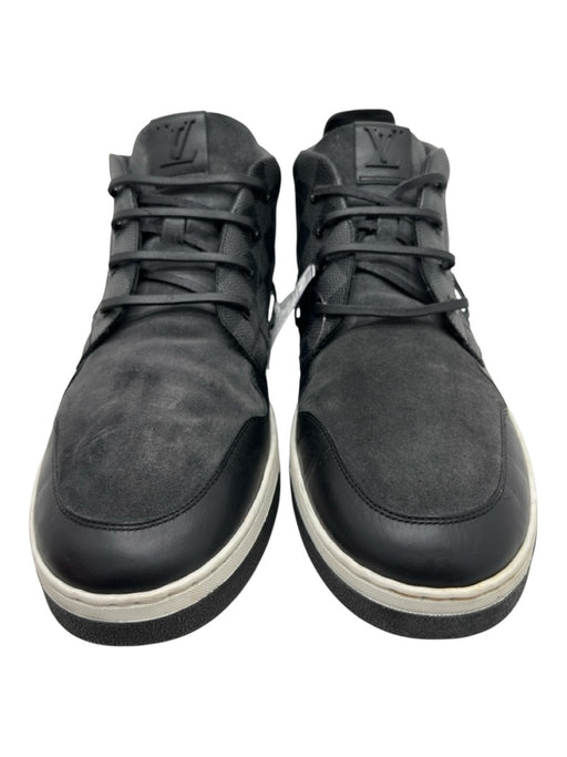 Louis Vuitton Shoe Size 9 Black & White Leather Damier Sneaker Men's Shoes Black & White / 9