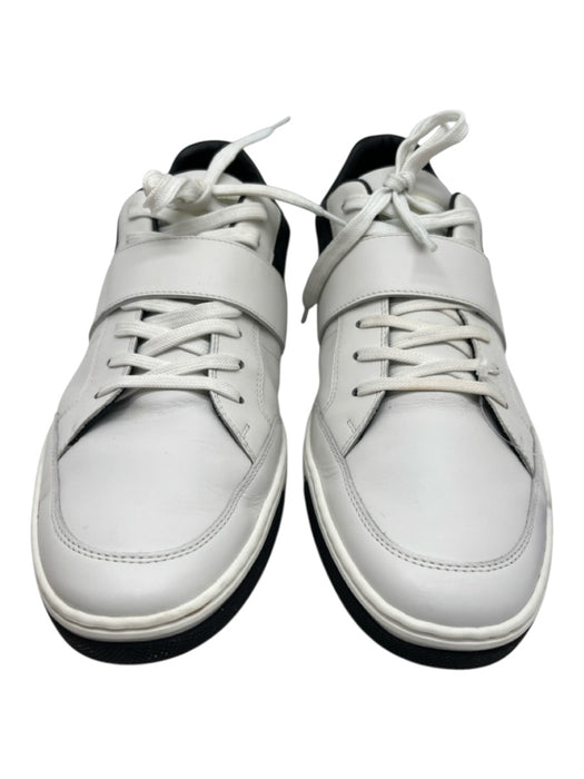 Louis Vuitton Shoe Size 9.5 White & Black Leather Solid Strap Sneaker Shoes White & Black / 9.5