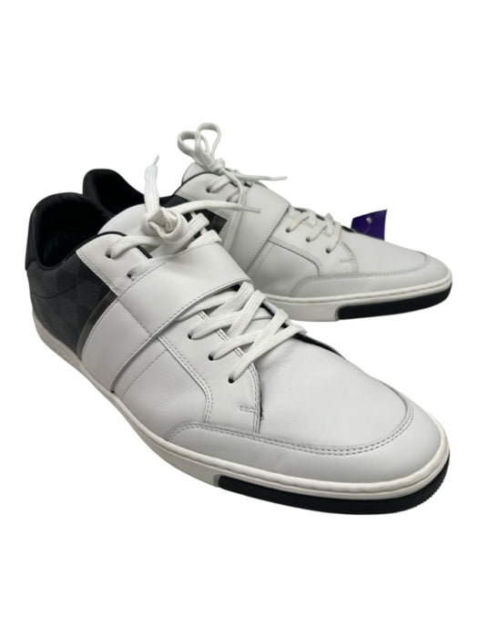 Louis Vuitton Shoe Size 9.5 White & Black Leather Solid Strap Sneaker Shoes White & Black / 9.5
