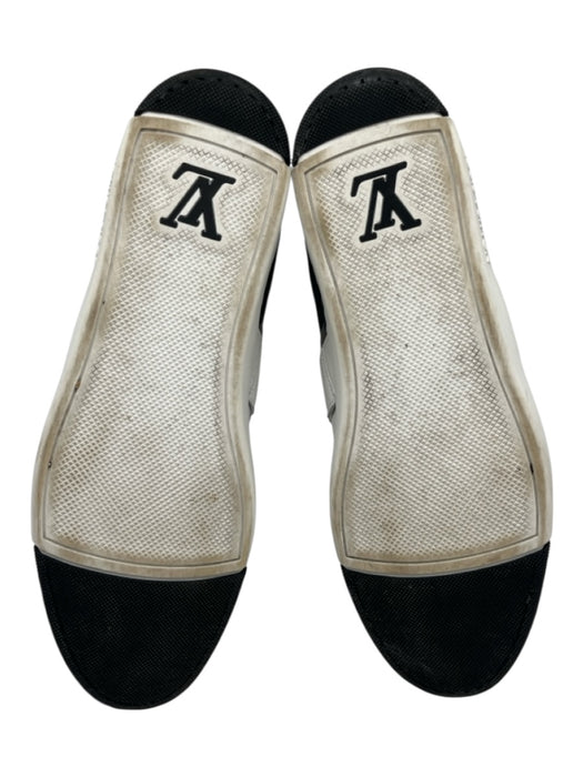 Louis Vuitton Shoe Size 9.5 White & Black Leather Solid Strap Sneaker Shoes White & Black / 9.5