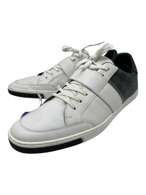 Louis Vuitton Shoe Size 9.5 White & Black Leather Solid Strap Sneaker Shoes White & Black / 9.5