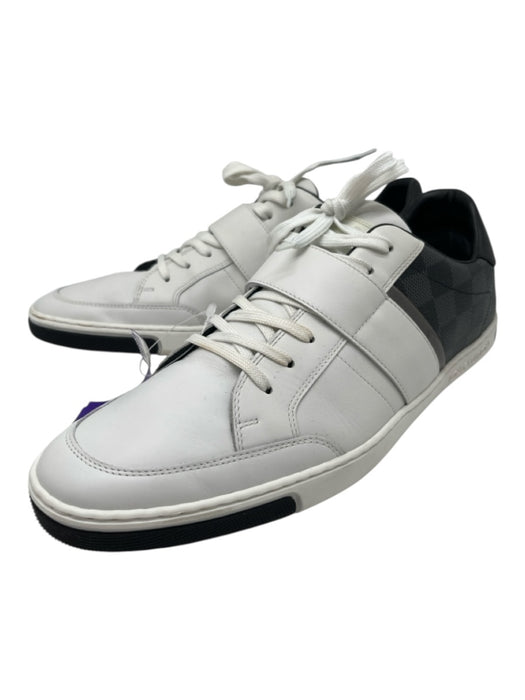 Louis Vuitton Shoe Size 9.5 White & Black Leather Solid Strap Sneaker Shoes White & Black / 9.5