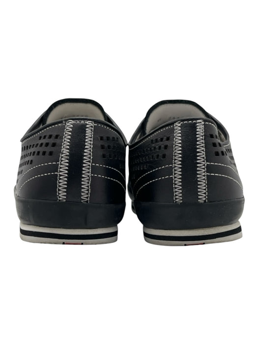 Prada Shoe Size 9 Black Leather Perforated Sneaker Men's Shoes Black / 9