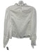 Doen Size M White Cotton Long Balloon Sleeve Lace Bib Cropped Top White / M