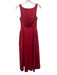 Helsa Size S Red Cotton Blend Sleeveless Boat Neck Gathered Sides Dress Red / S