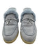 Loro Piana Shoe Size 38 Light Blue Leather Upper Suede Fur Lined Mule Slippers Light Blue / 38
