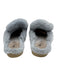 Loro Piana Shoe Size 38 Light Blue Leather Upper Suede Fur Lined Mule Slippers Light Blue / 38