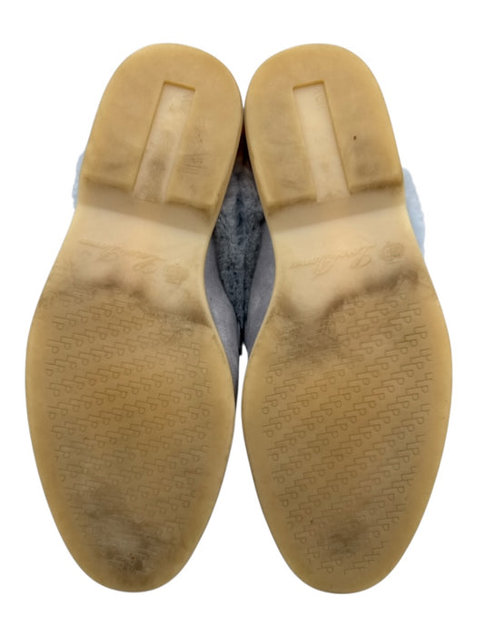 Loro Piana Shoe Size 38 Light Blue Leather Upper Suede Fur Lined Mule Slippers Light Blue / 38