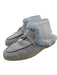 Loro Piana Shoe Size 38 Light Blue Leather Upper Suede Fur Lined Mule Slippers Light Blue / 38