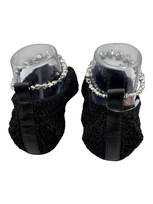 Studio Amelia Shoe Size 39 Black textile upper Crochet Chisel Toe Pump Flats Black / 39