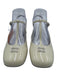 Miu Miu Shoe Size 39 Cream White Leather Upper Patent Logo T Strap Slingbacks Cream White / 39