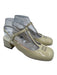 Miu Miu Shoe Size 39 Cream White Leather Upper Patent Logo T Strap Slingbacks Cream White / 39