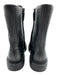 Miu Miu Shoe Size 39 Black Leather Upper Round Square Toe Lace Up Side Zip Boots Black / 39