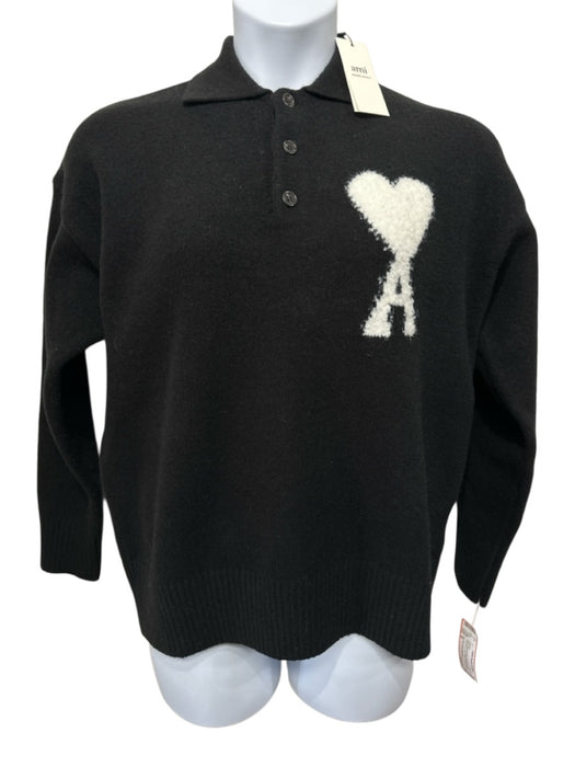 Ami Alexandre Mattiussi Size M Black & White Baby Alpaca & Polyamide Sweater Black & White / M