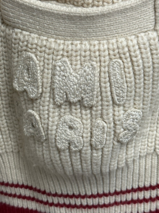 Ami Alexandre Mattiussi Size One Size Cream & Red Wool Long Sleeve Knit Cardigan Cream & Red / One Size
