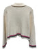 Sandro Size 3 White & Multi Cotton & Polyester Long Sleeve Knit Buttons Cardigan White & Multi / 3