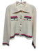 Sandro Size 3 White & Multi Cotton & Polyester Long Sleeve Knit Buttons Cardigan White & Multi / 3