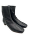 By Far Shoe Size 39 Black Leather Square Toe Side Zip Boots Black / 39