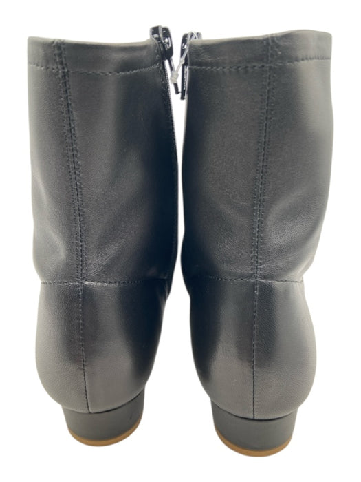 By Far Shoe Size 39 Black Leather Square Toe Side Zip Boots Black / 39