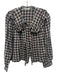 Doen Size S Black, Cream & Red Cotton Plaid Button Front Long Sleeve Skirt Set Black, Cream & Red / S