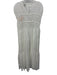 Dissh Size 4 White Linen & Cotton Cap Sleeve Gathered Tiered Dress White / 4