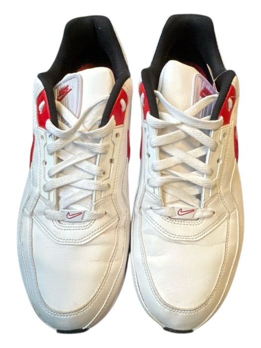 Nike Air Max Shoe Size 14 White & Red Leather Athletic Men's Sneakers White & Red / 14