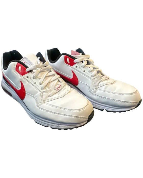 Nike Air Max Shoe Size 14 White & Red Leather Athletic Men's Sneakers White & Red / 14