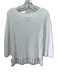 525 America Size S White Cotton Ribbed Frayed Long Sleeve Sweater White / S