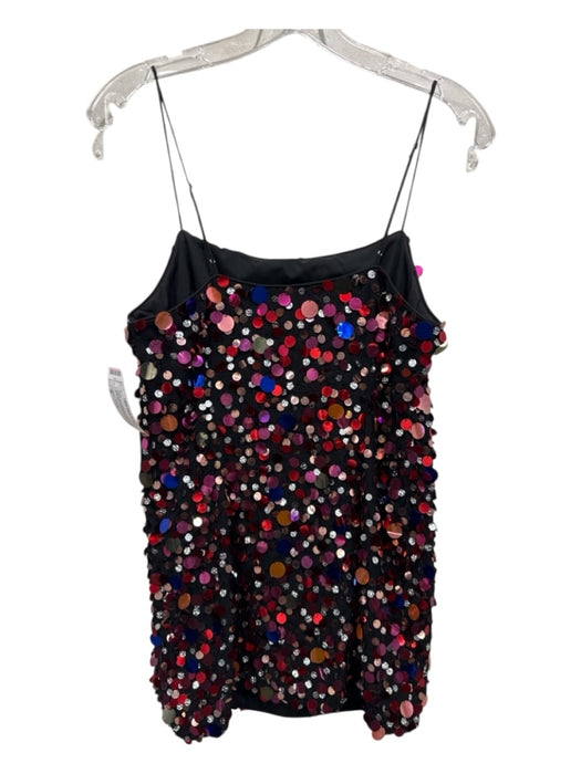 Lovers + Friends Size M Black & Pink Polyester Side Zip Application Dress Black & Pink / M