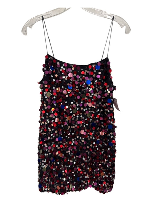 Lovers + Friends Size M Black & Pink Polyester Side Zip Application Dress Black & Pink / M