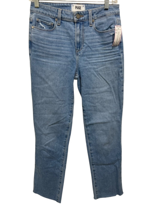 Paige Size 26 Light Wash Cotton Denim Mid Rise Straight Frayed Jeans Light Wash / 26
