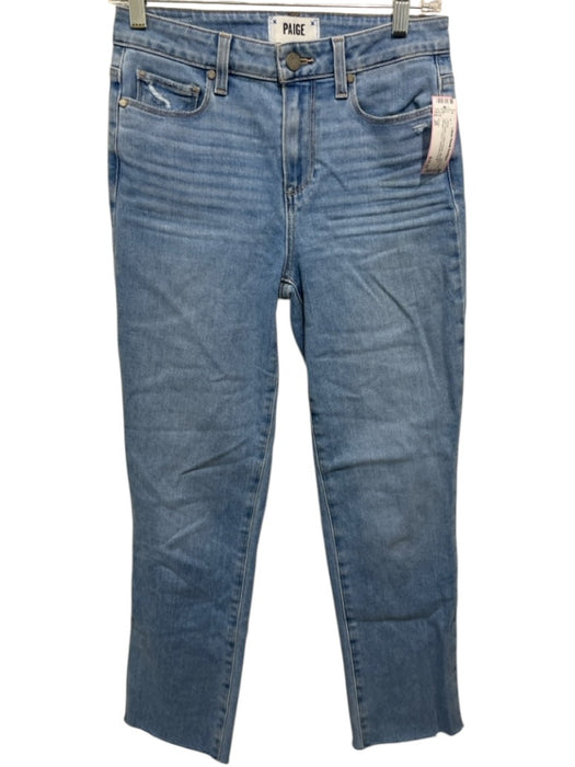 Paige Size 26 Light Wash Cotton Denim Mid Rise Straight Frayed Jeans Light Wash / 26