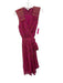 Diane Von Furstenberg Size 6 Fuchsia & Multi Silk Floral Wrap Sleeveless Dress Fuchsia & Multi / 6