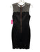 Ted Baker Size 2 Black Polyester Blend Mesh Panel Scalloped Details Dress Black / 2