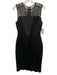 Ted Baker Size 2 Black Polyester Blend Mesh Panel Scalloped Details Dress Black / 2