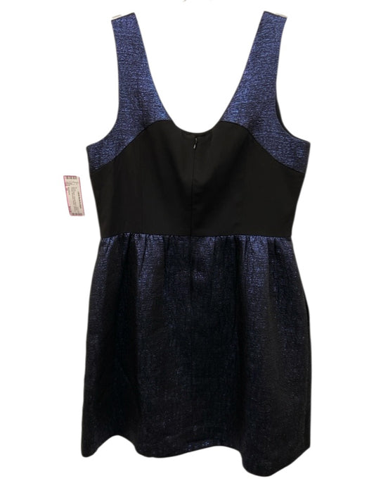Shoshanna Size 10 Blue & Black Polyester Blend Metallic Thread Sleeveless Dress Blue & Black / 10