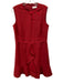 Red Valentino Size 44 Red Polyester Blend Bow detail Sleeveless Back Zip Dress Red / 44