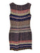 St. John Size 10 Blue, Red & Multi Wool Blend Striped Tweed Sleeveless Dress Blue, Red & Multi / 10