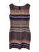 St. John Size 10 Blue, Red & Multi Wool Blend Striped Tweed Sleeveless Dress Blue, Red & Multi / 10