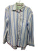 Arnold Zimberg Size M Blue & White Cotton Collared Button Up Long Sleeve Top Blue & White / M