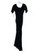 Tadashi Shoji Size XS Black Nylon Blend Rouched Tulle Overlay Full length Gown Black / XS