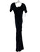 Tadashi Shoji Size XS Black Nylon Blend Rouched Tulle Overlay Full length Gown Black / XS