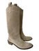 Meline Shoe Size 37 Beige Suede Knee High Flat Heel Western Boots Beige / 37