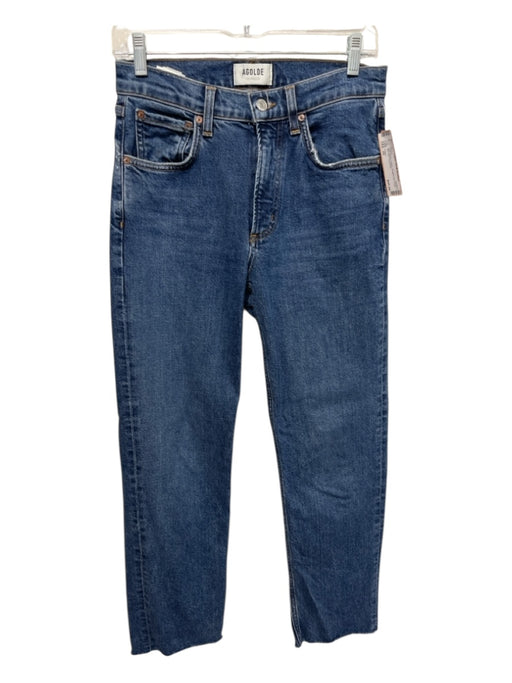 Frame Size 25 Dark Wash Cotton Straight Cut Fringe Mid Rise Jeans Dark Wash / 25