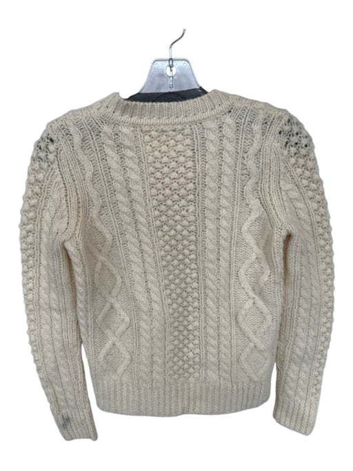 Alexa Chung for Madewell Size XS Cream Wool Long Sleeve Cable Knit Sweater Cream / XS