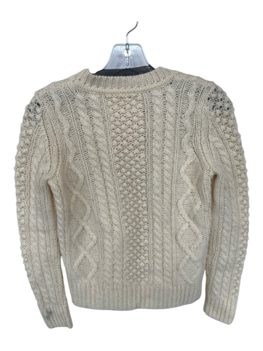 Alexa Chung for Madewell Size XS Cream Wool Long Sleeve Cable Knit Sweater Cream / XS