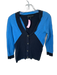 Rag & Bone Size Small Black & Blue Cotton Blend V Neck Button Down Sweater Black & Blue / Small