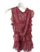 Misa Size M Red & Blue & Multi Polyester Paisley String Ruffle Mini Dress Red & Blue & Multi / M